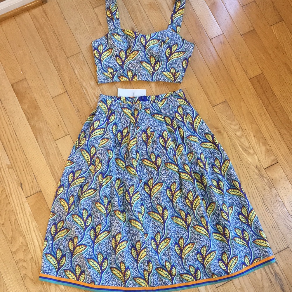 Zara Trafaluc NWT African print skirt crop top S - Picture 3 of 7